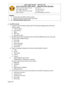 Lembar Soal UTS Basis Data