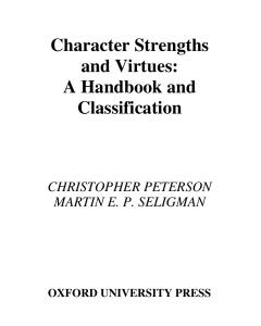 Character Strengths and Virtues - A Handbook and Classification