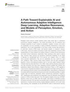 A path toward explainable AI and autonomous adaptive intelligence- deep learning, adaptive resonance, and models of perception, emotion, and action