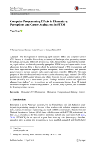 1. Computer Programming Efects in Elementary Perceptions and Career Aspirations in STEM