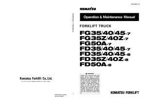 Forklift Operation and Maintenance Manual