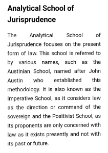 Analytical Schools of Jurisprudence (1)