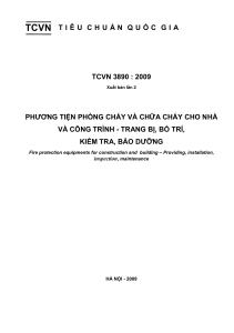 TCVN 3890 - 2009 Ptien PCCC cho nha va Ctrinh - Tbi bo tri ktra bao duong