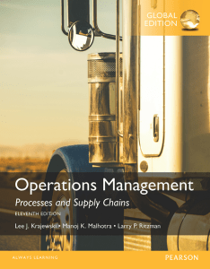 Opearations Management Processes and Supply Chains 11th Edition