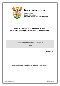 Physical Sciences P1 May-June 2023 Eng