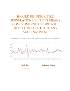 Should RBI PRIORITIZE DISINFLATION 