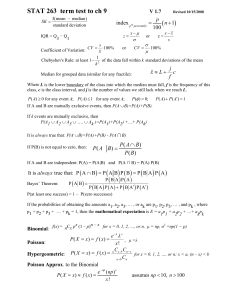 Statistics 100 formulas