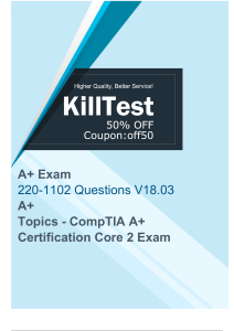Get the Latest 220-1102 Practice Questions to Make Preparations - Killtest
