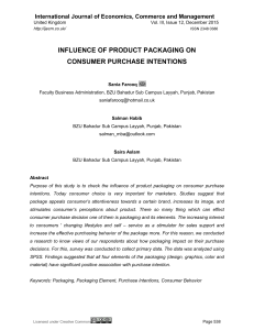 06. Farooq - Influence of product packaging on purchase intentions