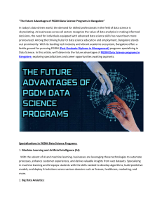The future Advantages of PGDM Data Science Programs in Bangalore