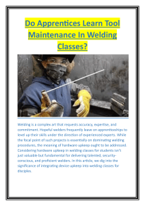 Do Apprentices Learn Tool Maintenance In Welding Classes