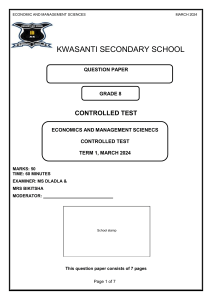 EMS GRADE 8 TERM 1 CONTROLLED TEST QUESTION 2024