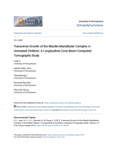 Transverse Growth of the Maxillo-Mandibular Complex in Untreated