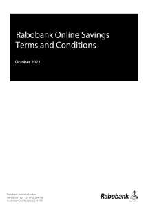 Rabobank Online Savings Terms and Conditions Oct-23