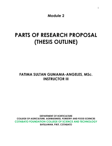   Parts of research proposal