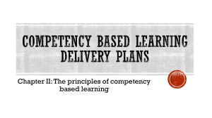Competency Based Training Delivery Plans - Kriselle Tayo