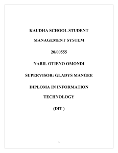 KAUDHA SCHOOL STUDENT MANAGEMENT SYSTEM final documentation