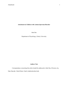 Attachment in Children with Autism Spectrum Disorder