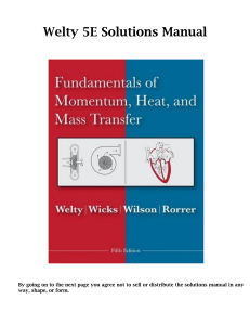 James R. Welty et al. - Fundamentals of Momentum, Heat, and Mass Transfer  Solutions Manual-Wiley
