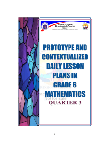 Grade 6 Math Daily Lesson Plans: Quarter 3