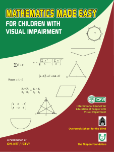 Mathematics Made Easy for Children with Visual Impairment