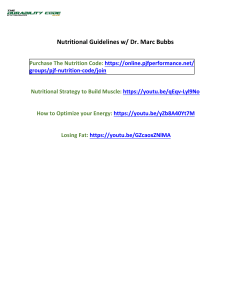 Nutritional Guidelines w Dr. Marc Bubbs D.C.