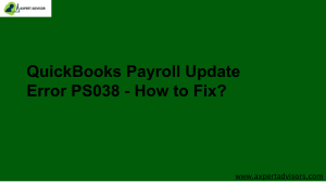 QuickBooks Payroll Update Error PS038