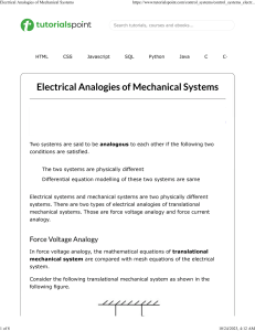 Electrical Analogies of Mechanical Systems