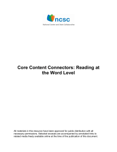 Core Content Connector Reading at the Word Level
