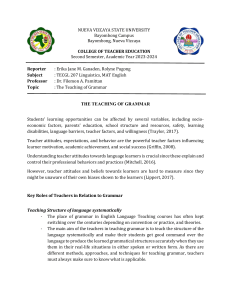 Linguistics- Teaching Garmmar (Ganaden, Pugong)