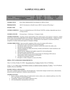 Electrocardiograph Technique & Application Syllabus