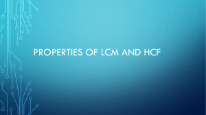 Properties of lcm and hcf