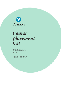 BrE course placement test 1A adult