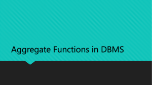 Aggregate Functions in DBMS
