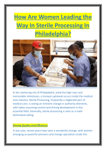 How Are Women Leading the Way In Sterile Processing In Philadelphia