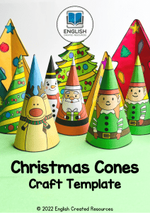 Christmas Cone Craft Template Copyright 2022 English Created Resources