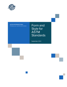 bluebook Form and Style for ASTM Standards