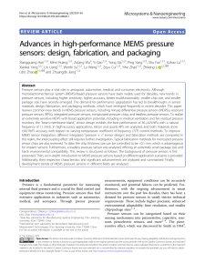 Advances in high performance MEMS pressure sensors design fabrication and packaging