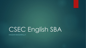 CSEC English SBA