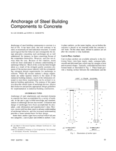 Anchorage of Steel Building Components to Concrete