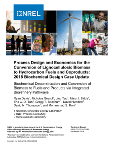 Process Design and Economics for the Conversion of Lignocellulosic Biomass to Hydrocarbon Fuels and Coproducts: 2018 Biochemical Design Case Update