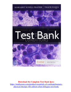 Essentials of Human Diseases and Conditions 7th Edition by Margaret Schell Frazier Test Bank