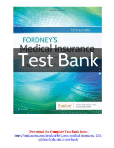 Fordney's Medical Insurance 15th Edition Linda Smith Test Bank