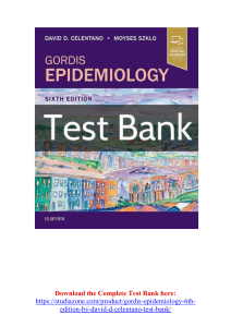 Gordis Epidemiology 6th Edition by David D Celentano Test Bank