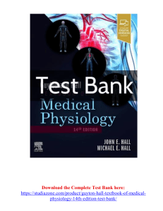 Guyton & Hall Textbook of Medical Physiology 14th Edition Test Bank