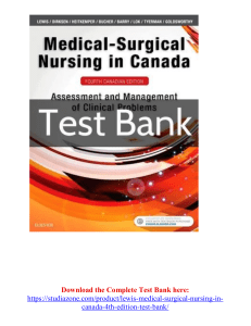 Lewis Medical-Surgical Nursing in Canada 4th Edition Test Bank
