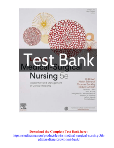 Lewis's Medical-Surgical Nursing 5th Edition Assessment and Management of Clinical Problems Diane Brown Test Bank