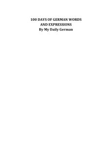 100 DAYS OF GERMAN WORDS AND EXPRESSIONS By My Daily German 