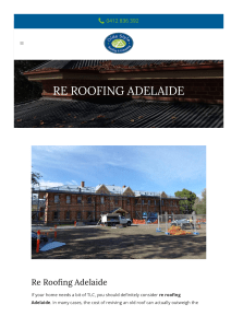 The Best Re Roofing Adelaide