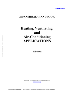 2019 ASHRAE Handbook HVAC Applications SI